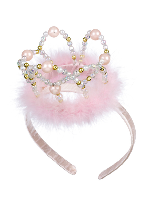 Souza! - Čelenka do vlasů Alexandra s korunkou, světle růžová