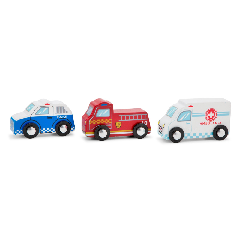 New Classic Toys Sada 3 dřevěných autíček