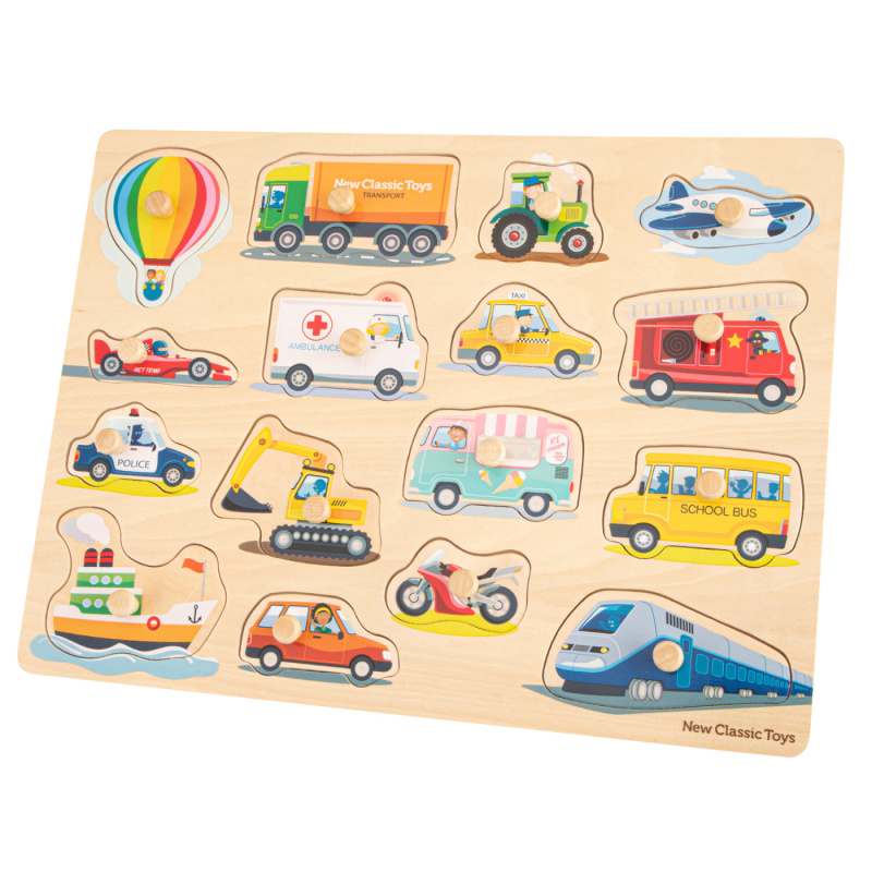 Dřevěné Vkládací Puzzle Dopravní Prostředky