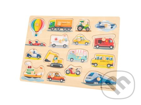 Dřevěné Vkládací Puzzle Dopravní Prostředky