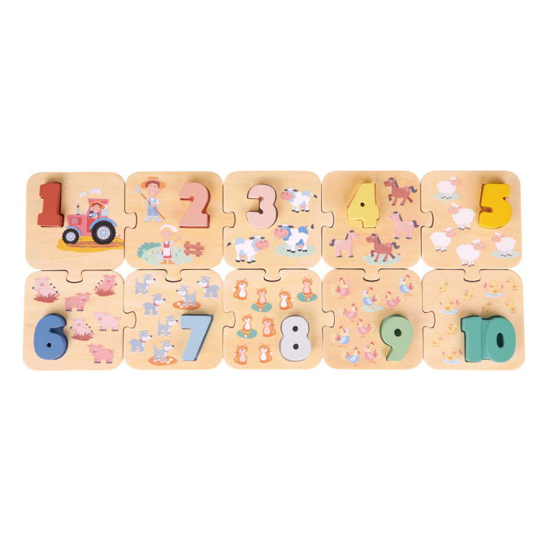 New Classic Toys puzzle učíme sa číslice farma
