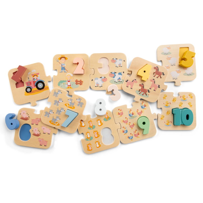 New Classic Toys puzzle učíme sa číslice farma