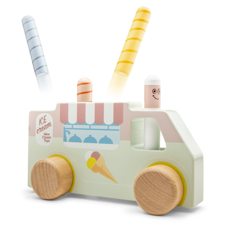 New Classic Toys Pop up vyskakovací kolíčky zmrzlinářský vůz 10545