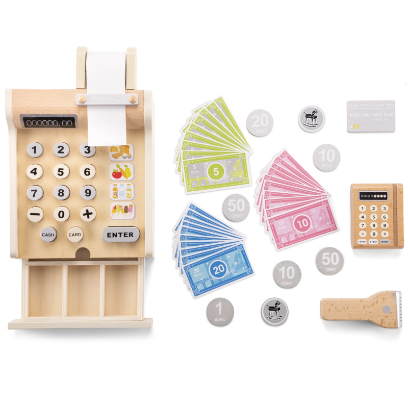 New Classic Toys dřevěná pokladna bílá