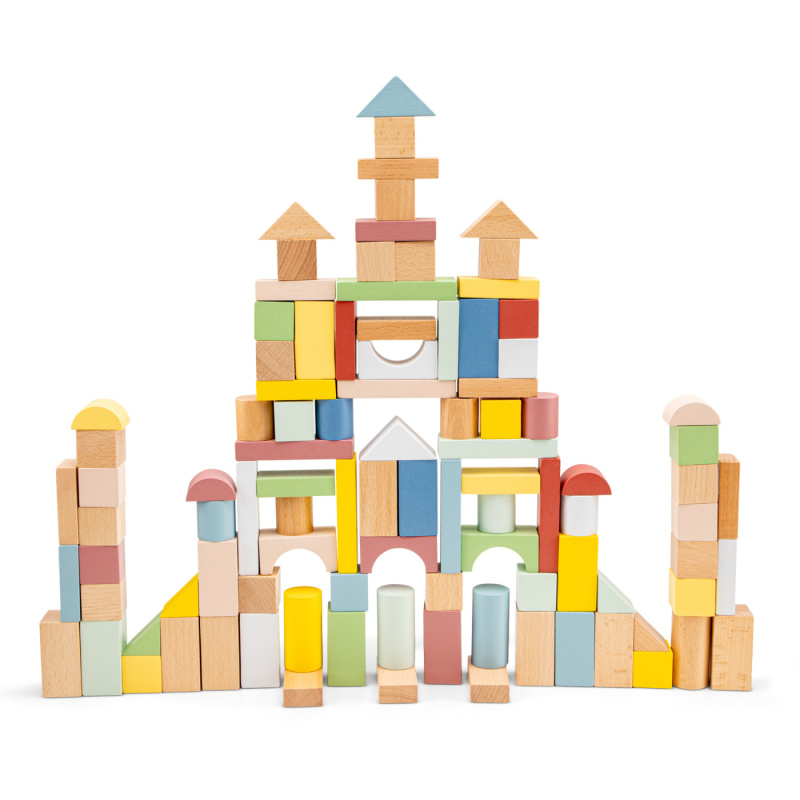 New Classic Toys Barevné dřevěné kostky 100 ks