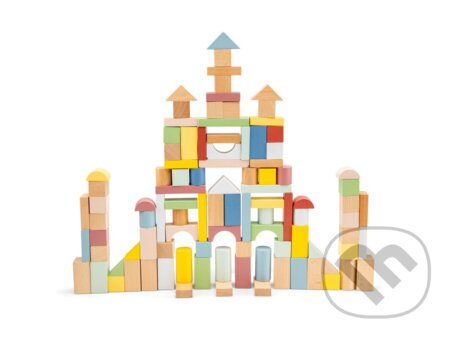 New Classic Toys Barevné dřevěné kostky 100 ks