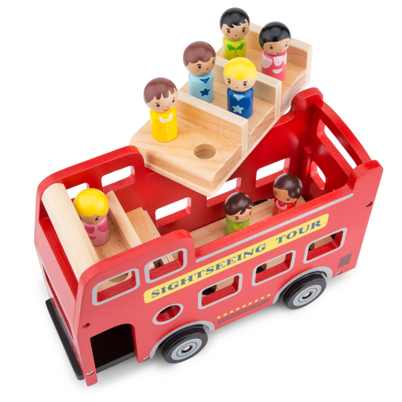 New Classic Toys Dřevěný městský autobus a 9 figurek