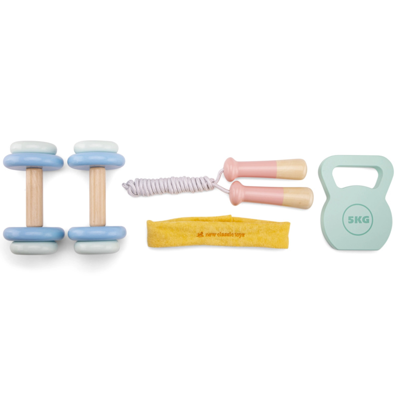 Dětský dřevěný fitnes set