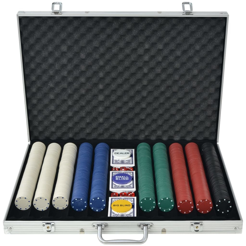 Poker Set S Žetony Hliník - 1000