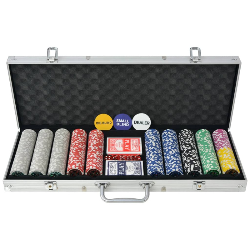 Poker Set S 500 Laserovými Žetony Z Hliníku - 500