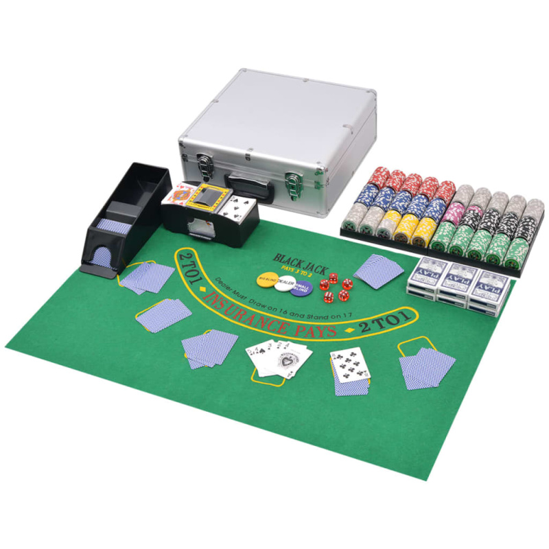 Kombinovaný Set Poker/Blackjack S 600 Laserovými Žetony Hliník