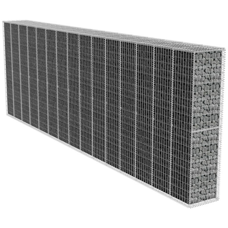 Gabionová Zeď S Víkem Z Pozinkované Oceli - 600 x 50 x 100 cm