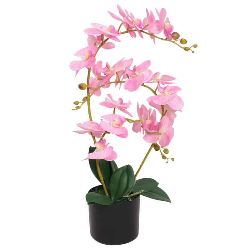 Umělá Rostlina Orchidej S Květináčem - Bílá / 75 cm