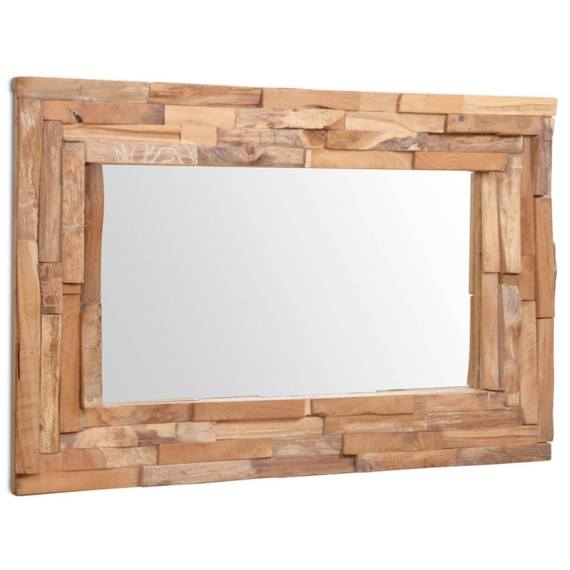 Dekorativní Zrcadlo Teak Obdélníkové - 90 x 60 cm