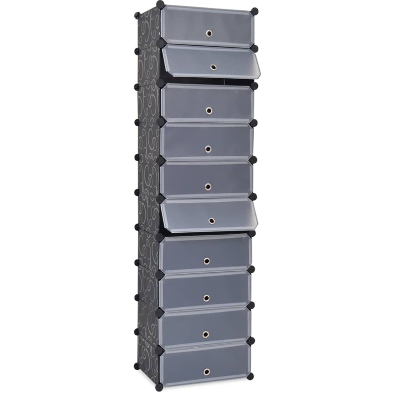 Organizér Na Boty S 10 Přihrádkami, Černý - Černá