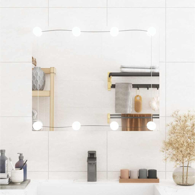 Nástěnné Zrcadlo S Led Osvětlením Sklo Obdélníkové - bez LED / 1 / Φ 60 cm