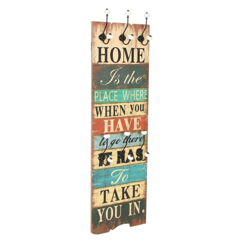 Nástěnný Věšák Na Kabáty S 6 Háčky 120 X 40 Cm - Happy Love