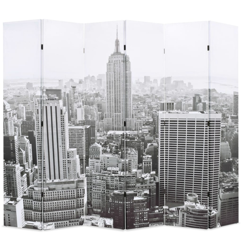 Skládací Paraván New York By Day Černobílý - 228 x 170 cm