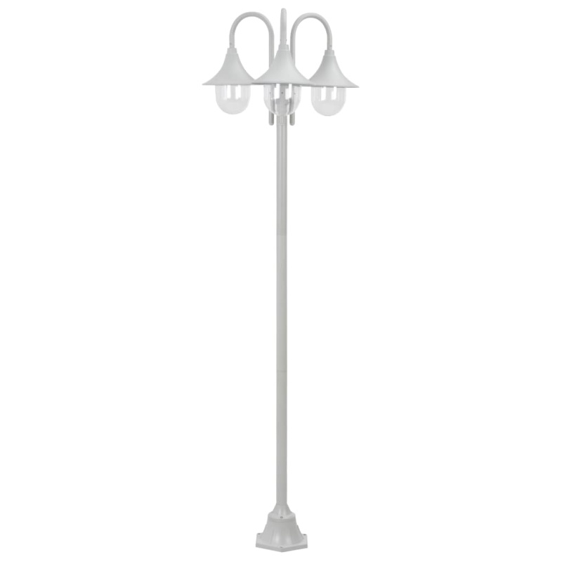 Zahradní Sloupová Lampa 3 Ramena E27 220 Cm Hliník - Bronzová