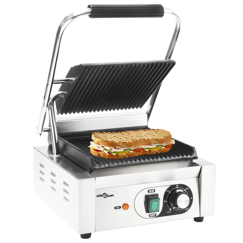 Rýhovaný Gril Na Panini Nerezová Ocel 1800 W 31 X 30,5 X 20 Cm - 43 x 30.5 x 20 cm