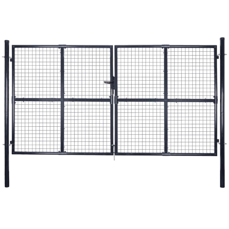 Zahradní Plotová Brána Pozinkovaná Ocel 289 X Šedá - 150 cm