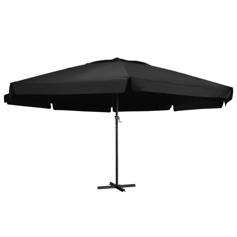 Zahradní Slunečník S Hliníkovou Tyčí Černý - Taupe / 500 cm
