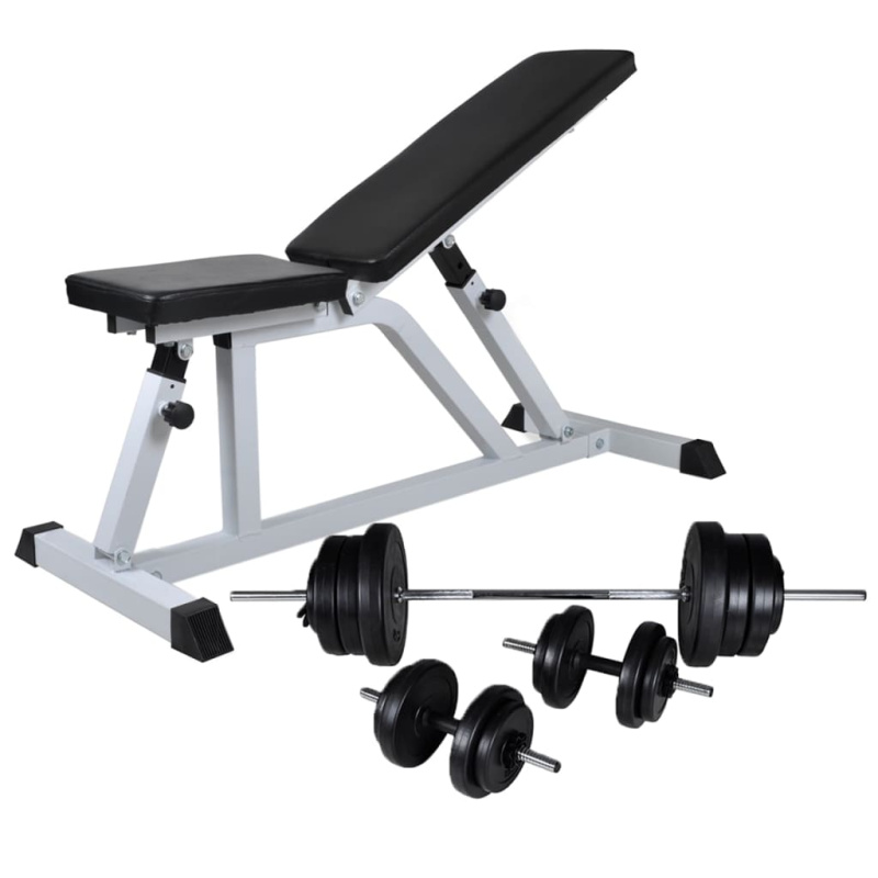 Posilovací Lavice Se Sadou Činek Barbell A Dumbbell 60,5 Kg