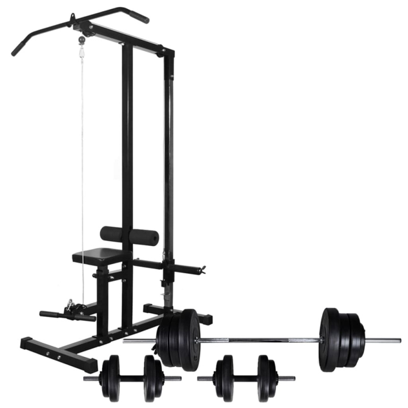 Posilovací Věž Se Sadou Činek Barbell A Dumbbell 60,5 Kg - 30.5 kg