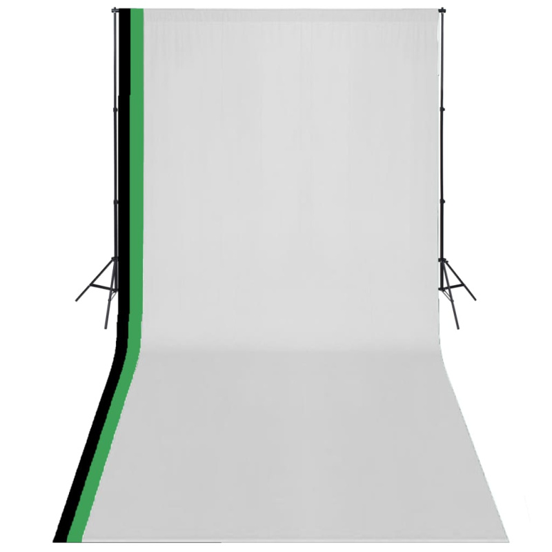 Fotografická Sada 3 Bavlněná Pozadí A Nastavitelný Rám - 3 x 5 m
