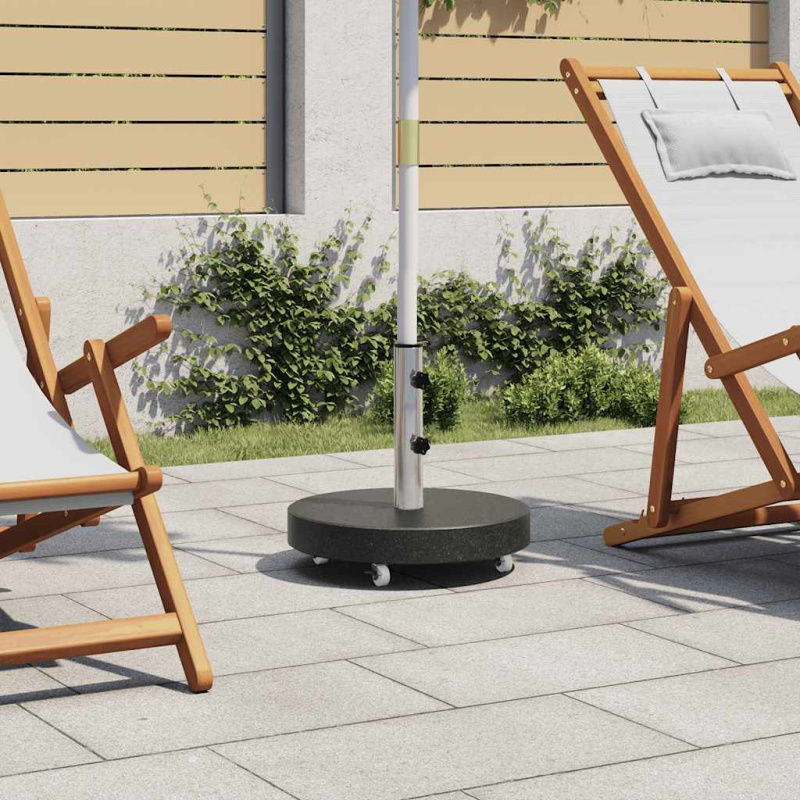 Stojan Na Slunečník Žulový Kulatý Černý Černá - 20 kg / bez kol