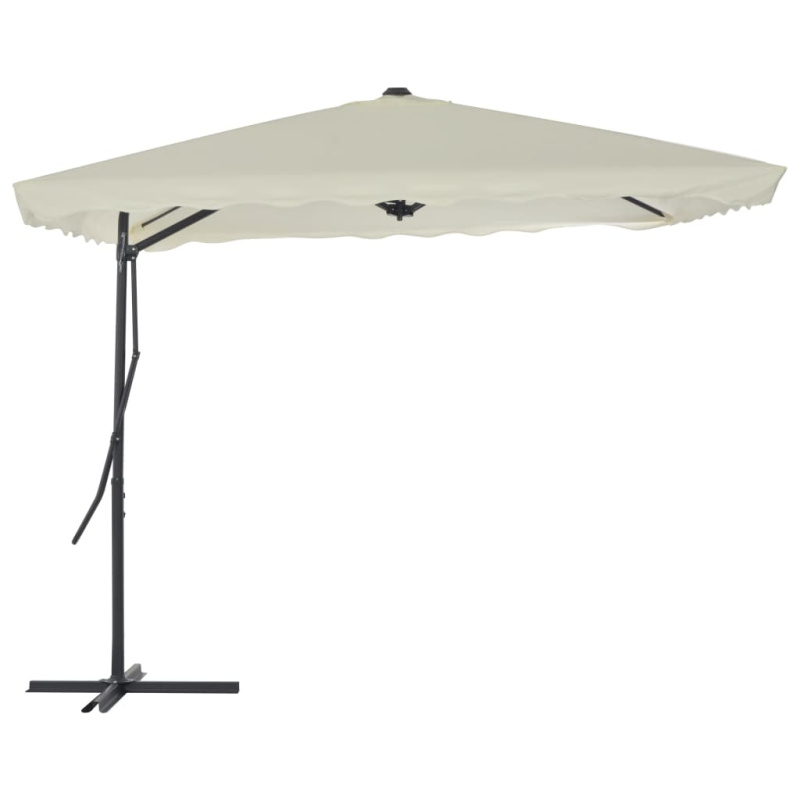 Zahradní Slunečník S Ocelovou Tyčí 250 X 250 Cm Pískový - Antracitová