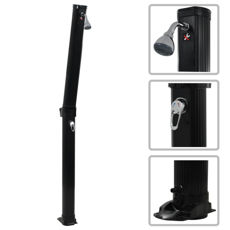 Skládací Solární Sprcha Černá 214 Cm 23 L