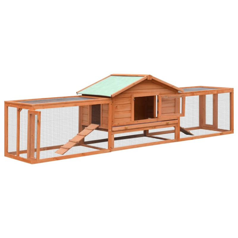 Králíkárna 310X70X87 Cm Masivní Borové A Jedlové Dřevo - Hnědá