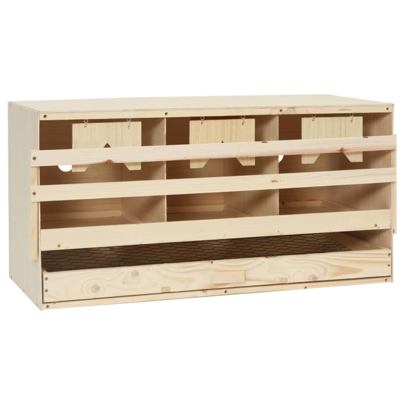 Snáškové Hnízdo 3 Boxy Masivní Borové Dřevo - 93 x 40 x 65 cm