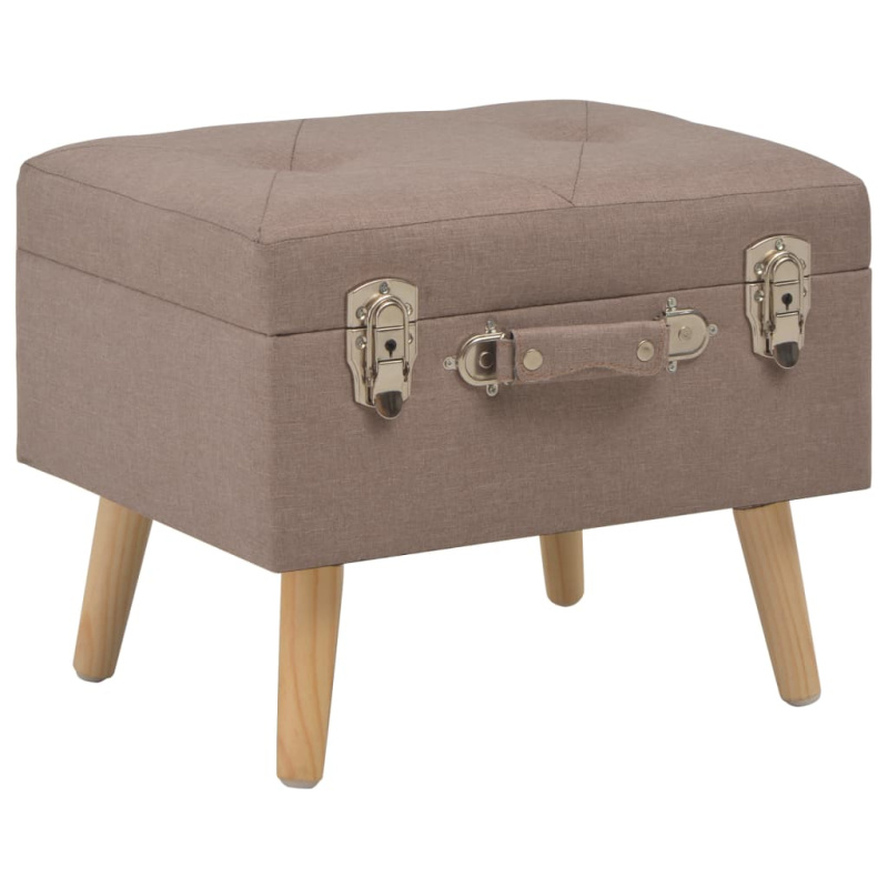Stolička S Úložným Prostorem 40 Cm Textil - Hnědá