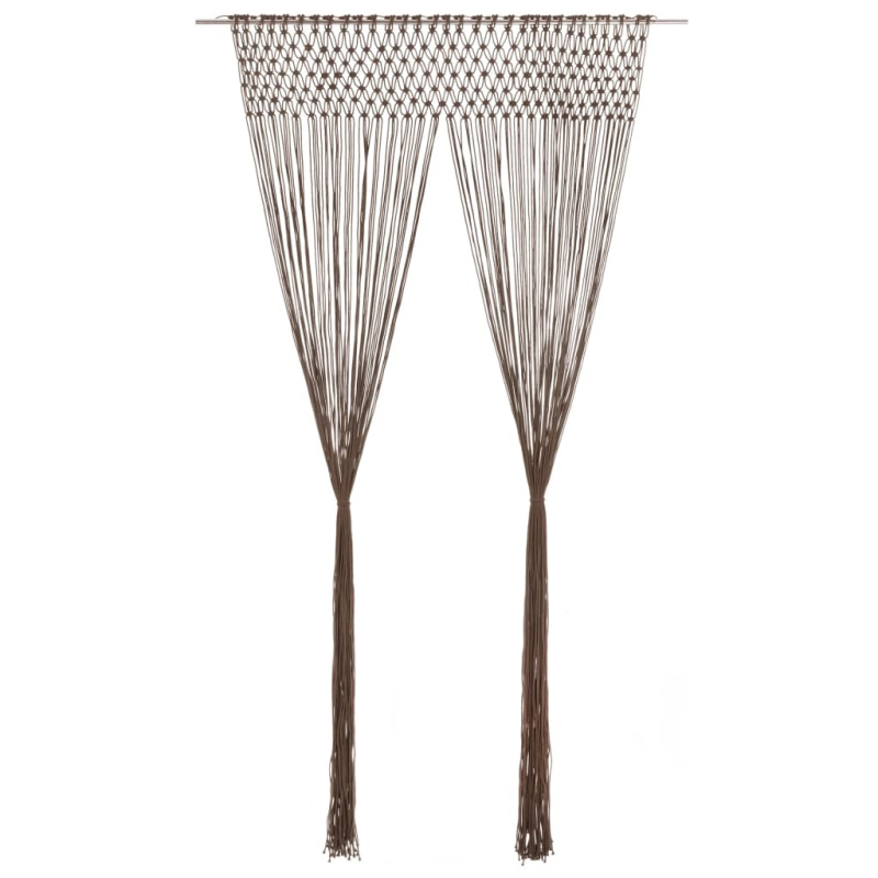 Macramé Závěs 140 X 240 Cm Bavlna - Krémová