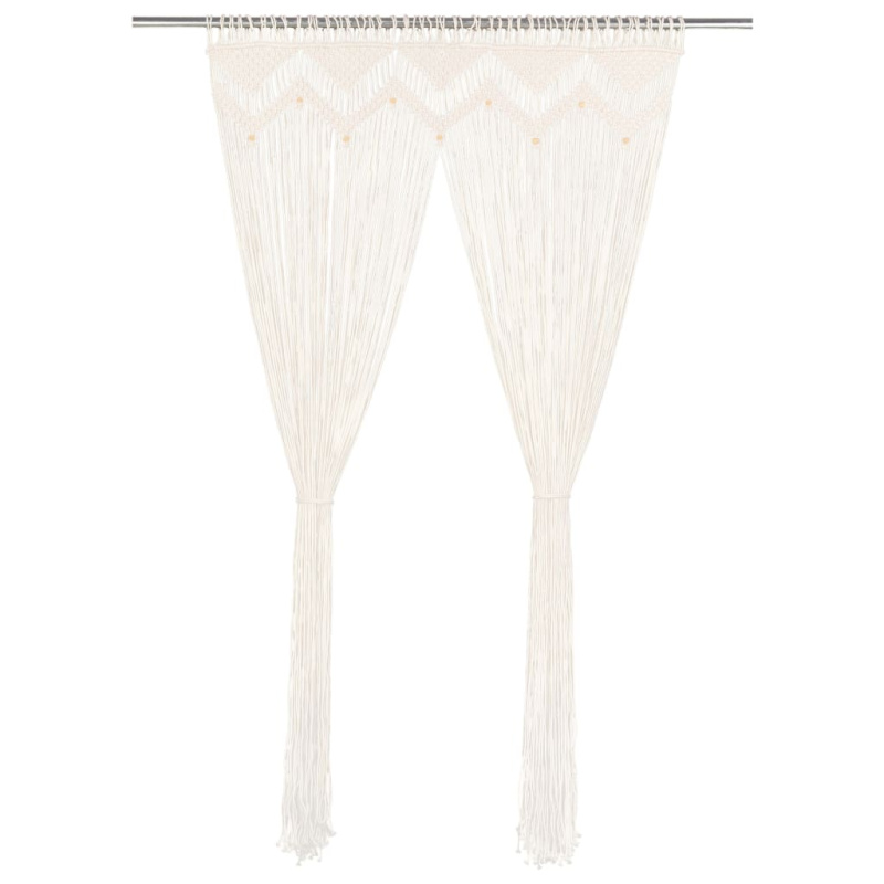 Macrame Závěs 140 X 240 Cm Bavlna - Krémová