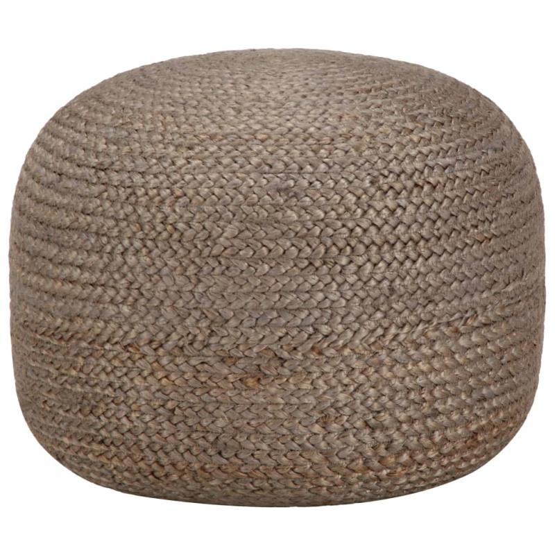 Ručně Vyrobený Sedací Puf Světle Šedý 45 X 30 Cm Juta - Olivově zelená