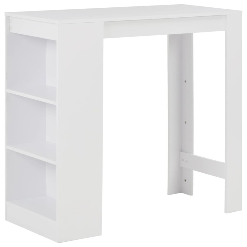 Barový Stůl S Regálem Bílý 110 X 50 X 103 Cm - Betonová šedá