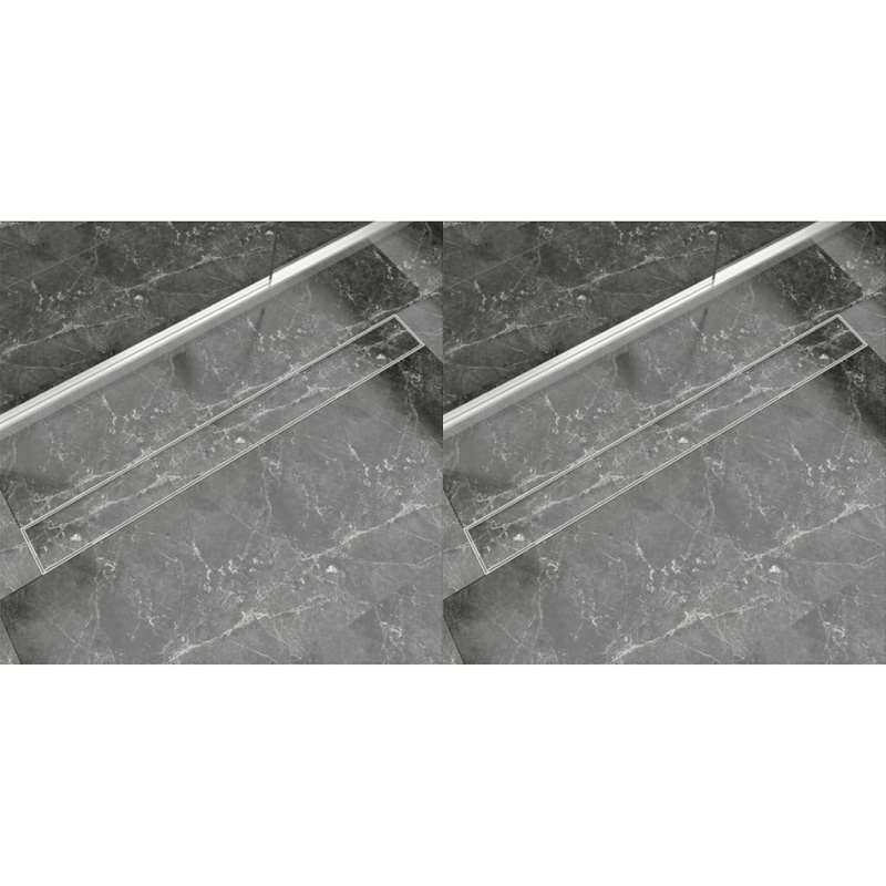 Sprchový Odtokový Žlab Rovný 2 Ks Nerezová Ocel - 530 x 140 mm