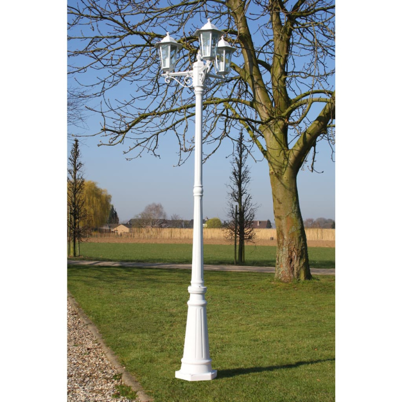 Zahradní Lampa Kingston, Kandelábr Se 3 Rameny 215 Cm, Bílý - Bílá