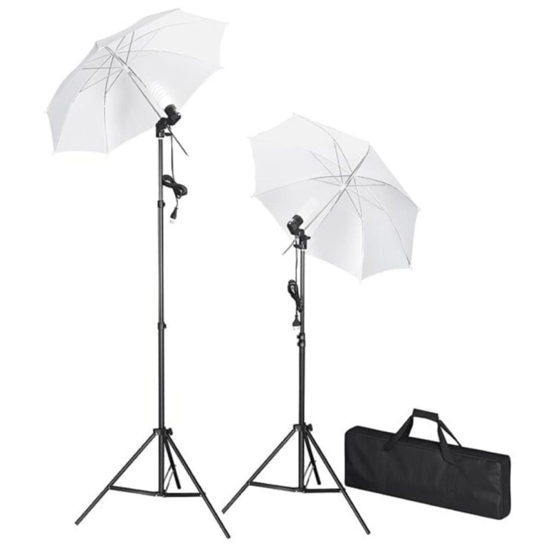 Sada Studiových Světel Se Stativy A Deštníky - 2 tripods   2 umbrellas / 3