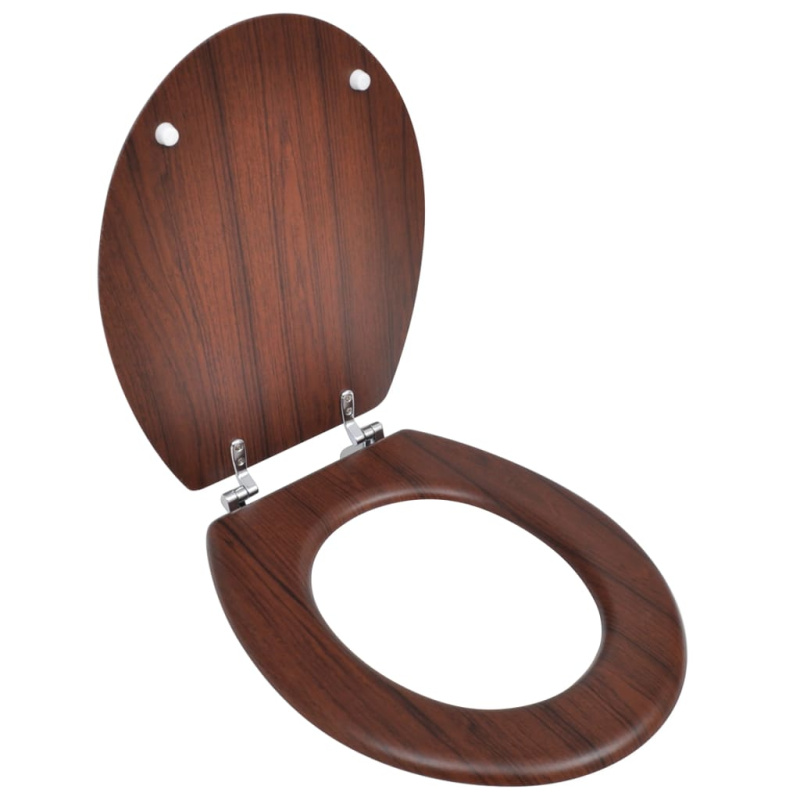 Wc Sedátko Mdf S Víkem Jednoduchý Design Hnědé - Kameny / 1 / Ne