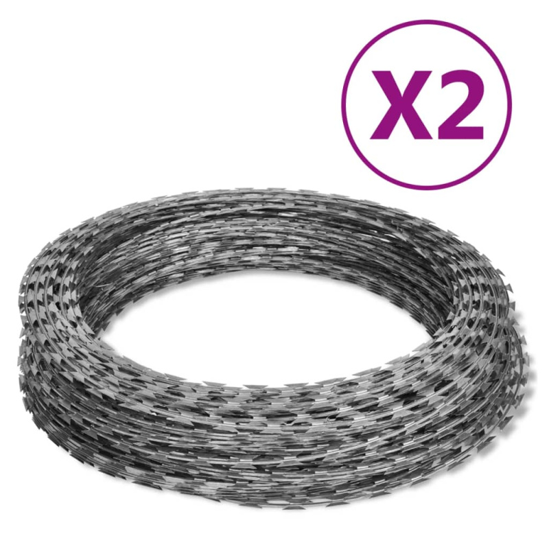Žiletkový Ostnatý Drát 2 Ks Nerezová Ocel - 1 / 60 m