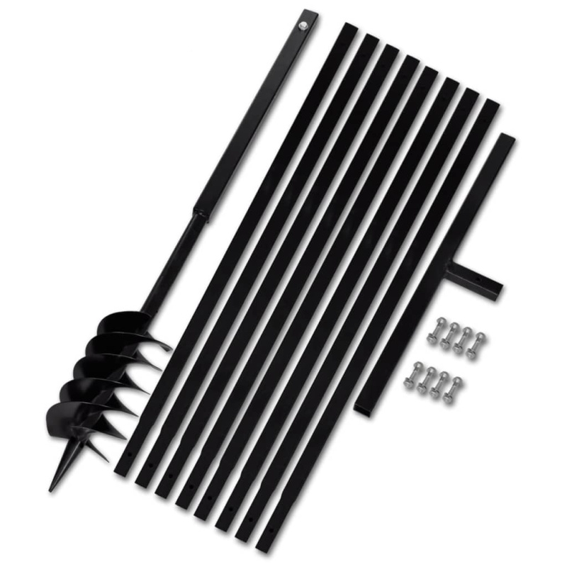 Zemní Vrták S Rukojetí , S Nástavci, Ocel - 5m trubka / 80 mm