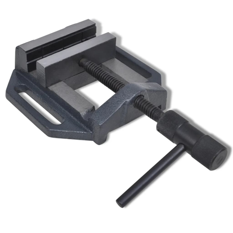 Svěrák Pod Vrtačku Ručně Ovládaný 90 Mm Stříbrná