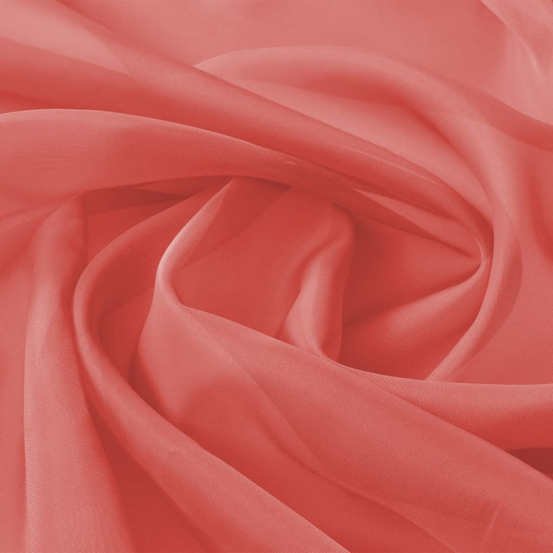 Voálová Tkanina, 1,45X20 M, Červená - Bílá