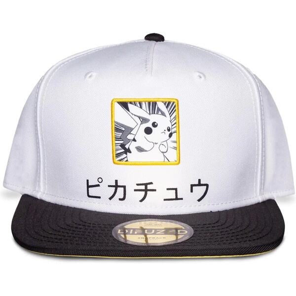 Difuzed Pokémon Snapback Kšiltovka Pikachu Black, White, Yellow Bílá