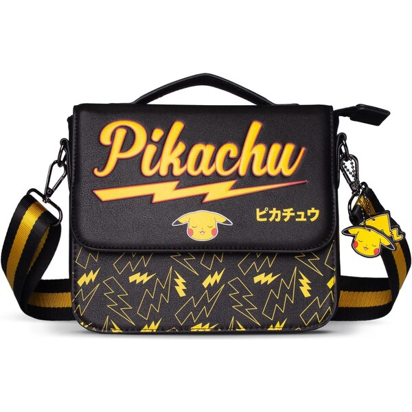 CurePink dámská kabelka Pokémon Pikachu Černá/Žlutá
