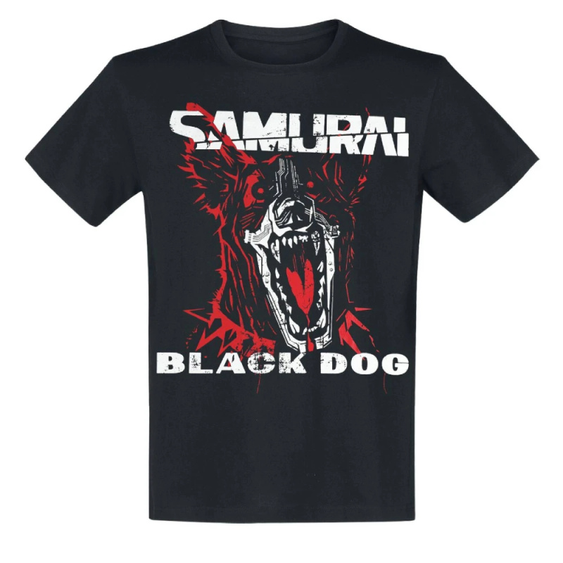 Tričko Cyberpunk 2077 - Black Dog Samurai Album Art XL
